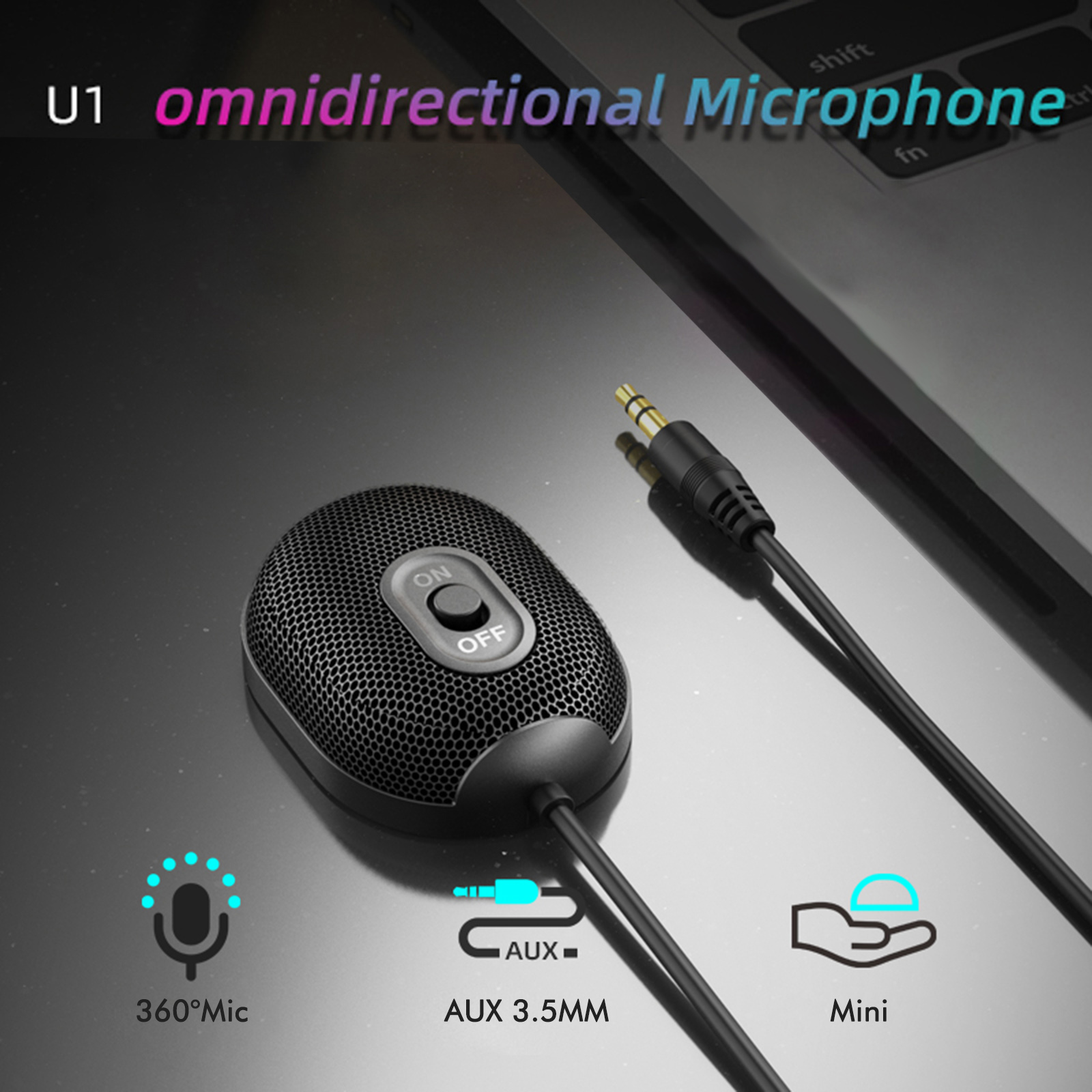 Micrô Tụ Điện Đa Hướng U1 Cho Cuộc Họp Video Hội Nghị Trên Máy Tính Để Bàn Máy Tính Xách Tay PC