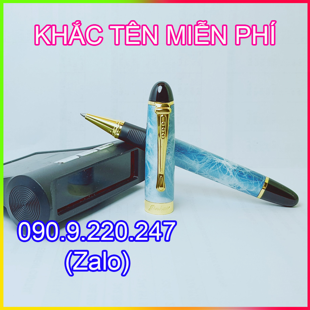 (Gift) Bút ký khắc tên cao cấp doanh nhân LC012, thép nguyên khối hoạ tiết vân đá, mực đều ở mọi góc nghiêng