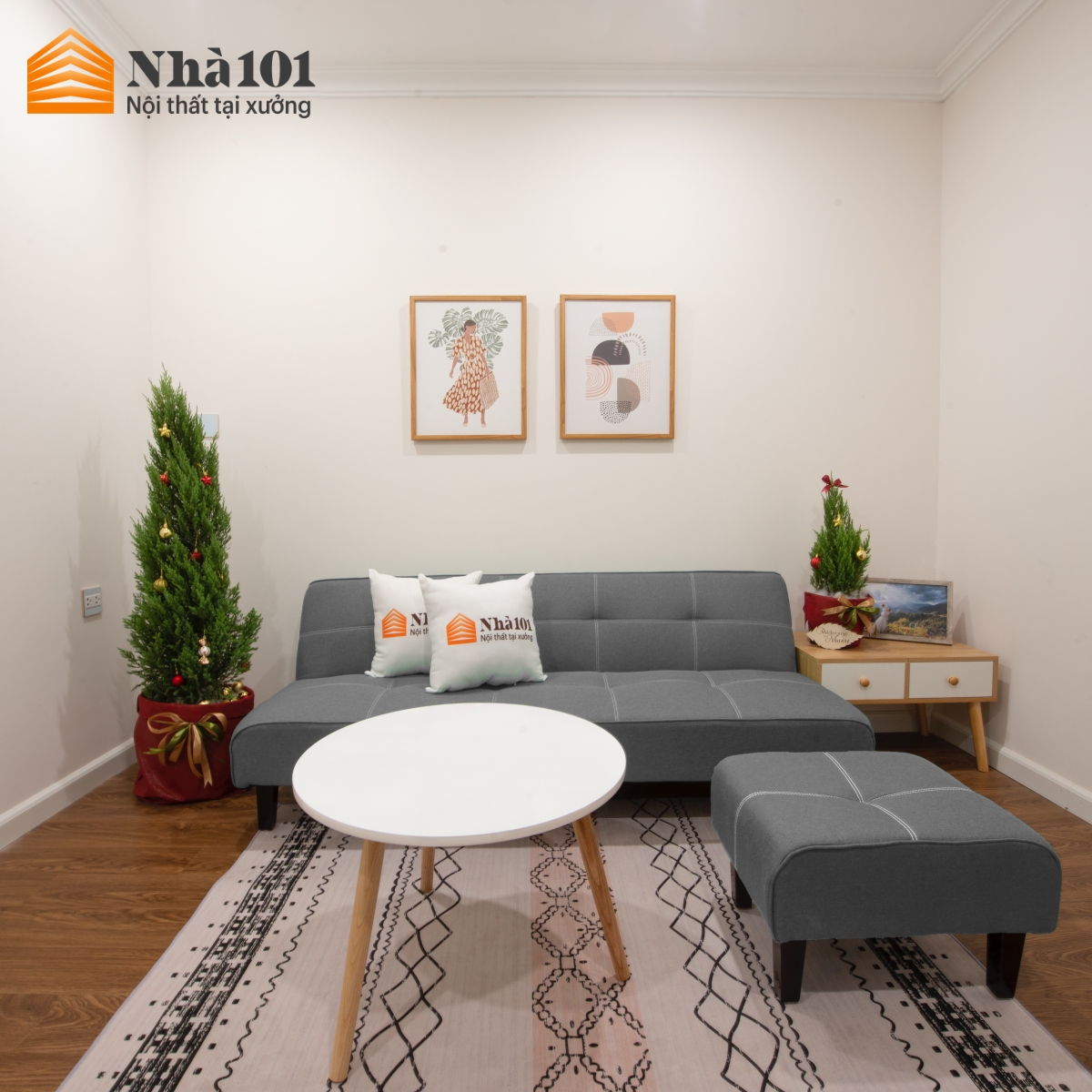 Đôn cùng màu sofa bed Nhà 101