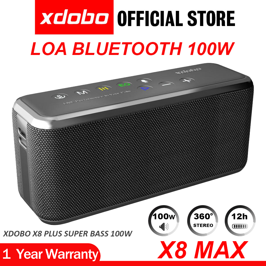oa Bluetooth 5.0 Di Động Xdobo X8 Max Công Suất 100W, Chống Nước IPX5, Hỗ Trợ EQ, Thẻ TF Cổng AUX - Hàng chính hãng