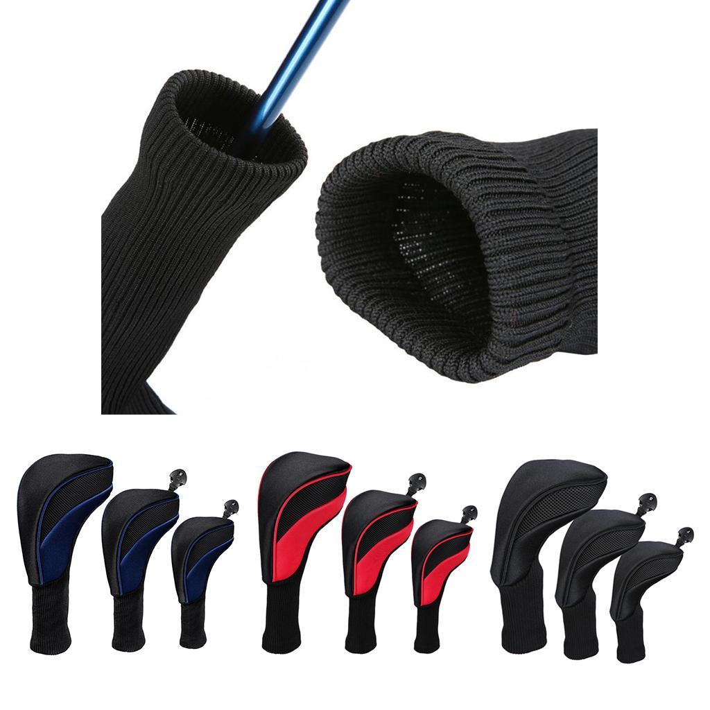 3pcs Golf Club Headcover 460cc Hybrid Driver Wood Head Cover No. 1 3 5
