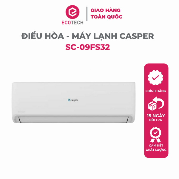 Điều hòa - Máy lạnh 1 Chiều Casper 9000BTU (1.0HP) SC-09FS32 - Giao toàn quốc - Hàng chính hãng