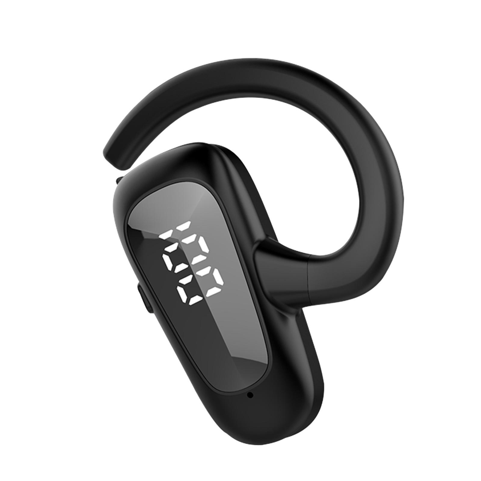 Wireless Headset LED Display Calling Sweatproof HiFi for Office Sports Black