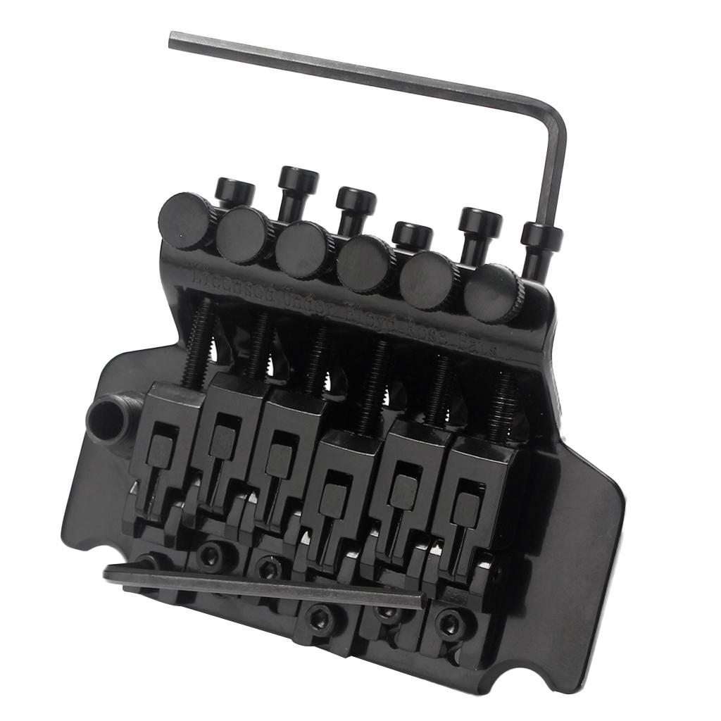 6 Dây Đôi Tremolo Cầu Yên Cầu Bộ cho Đàn Guitar Điện Đen