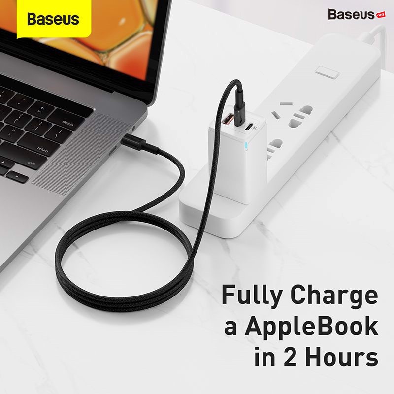 Cáp sạc nhanh siêu bền C to C Baseus High Density Braided PD 100W - Hàng chính hãng