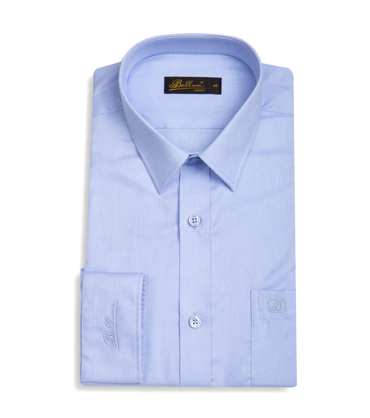 Áo sơ mi nam dài tay BELLUNI LUXURY Chất  Cotton cao cấp màu sắc trang nhã sang trọng - ABD.CM.BE.164.B5