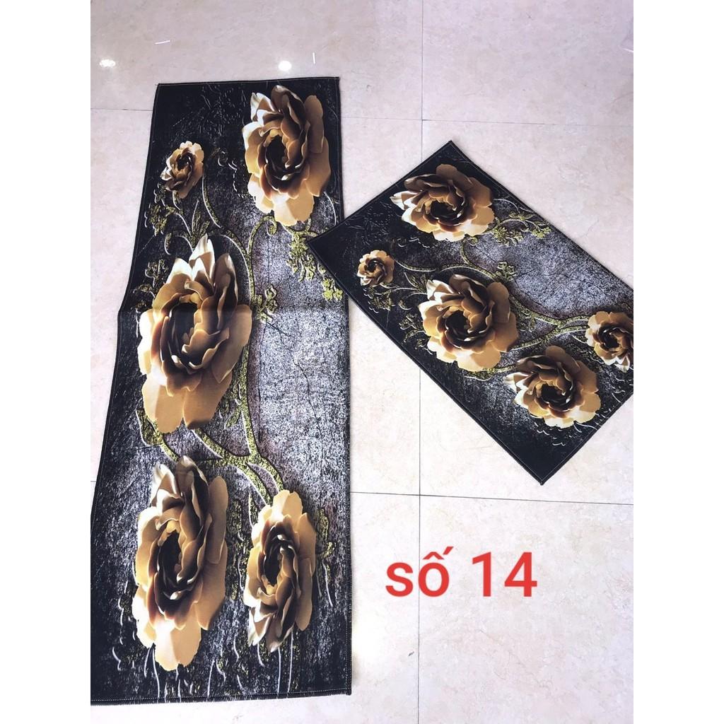 Bộ Thảm Bếp Nỉ Cotton Thấm Hút - Đế Cao Su Mềm