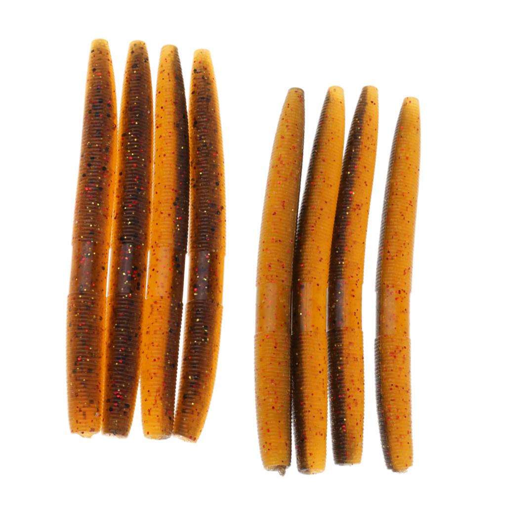 8pcs Fishing Worms Soft Bionic Baits Fishing Lures for Bass Trout 3#