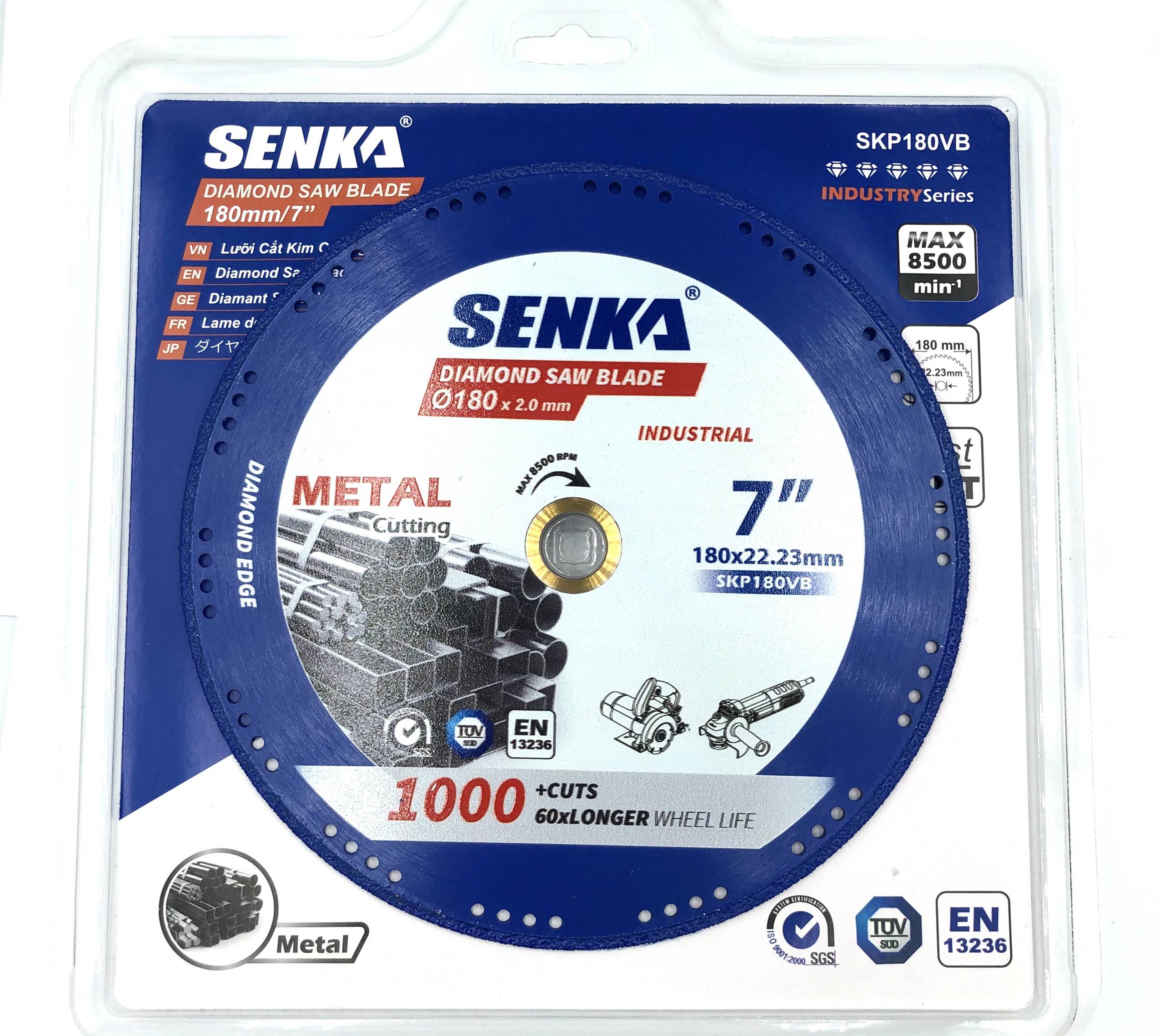 1 Lưỡi cắt sắt kim cương đa năng cắt tất cả trong 1 hiệu SENKA cho máy tua nhanh 180mm/7''