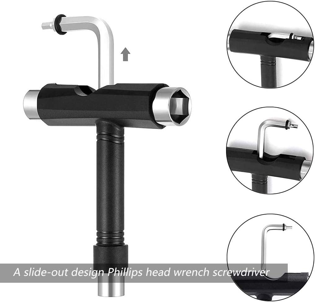 Skateboard T-Tool, Portable Multi-Function T-Tool Wrench, with Skateboard và L-Type Allen Wrench, for Skateboard, Tools, Scooter, Longboard, Mini Skateboard