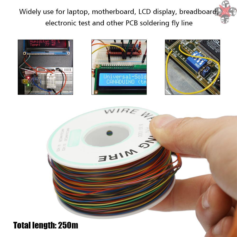 Cuộn Dây Quấn Cáp Cách Điện 8 Màu 250m 30-1000 30awg