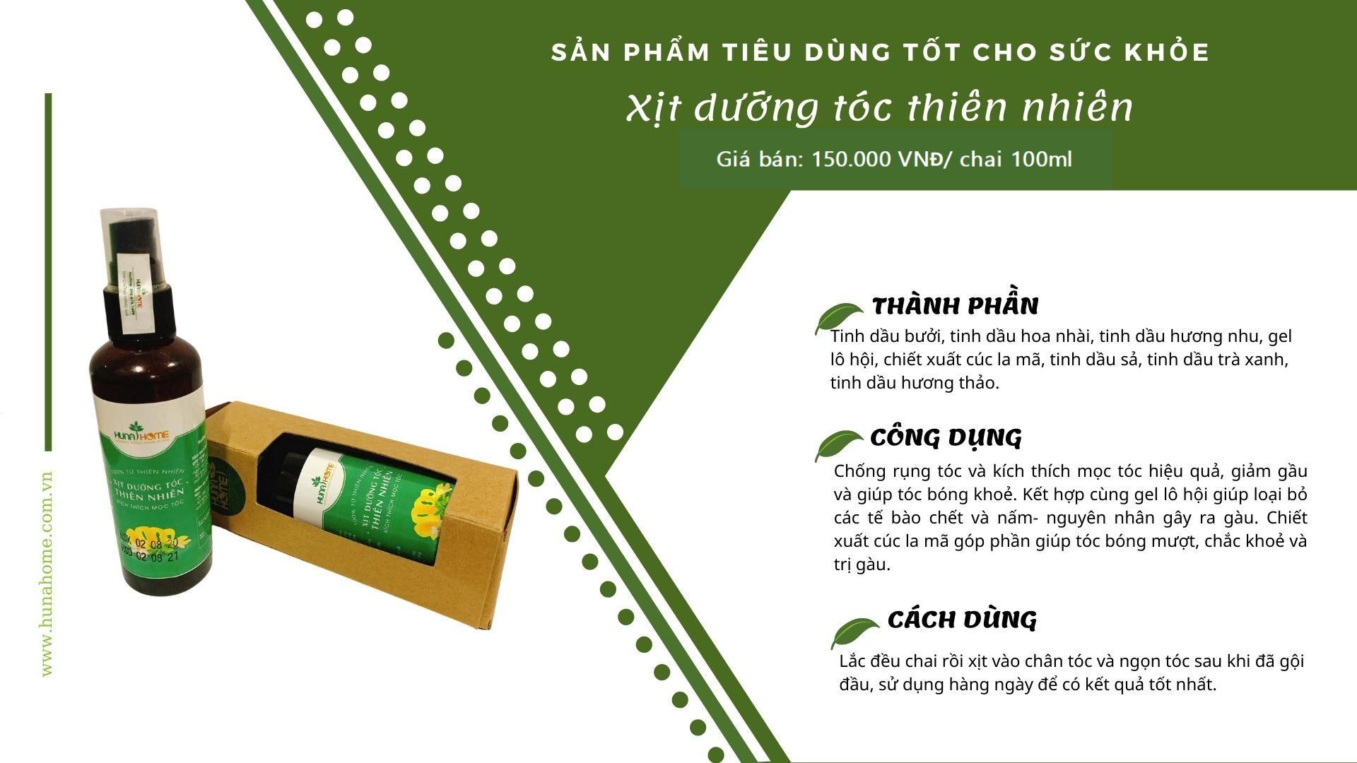 Xịt dưỡng tóc thiên nhiên