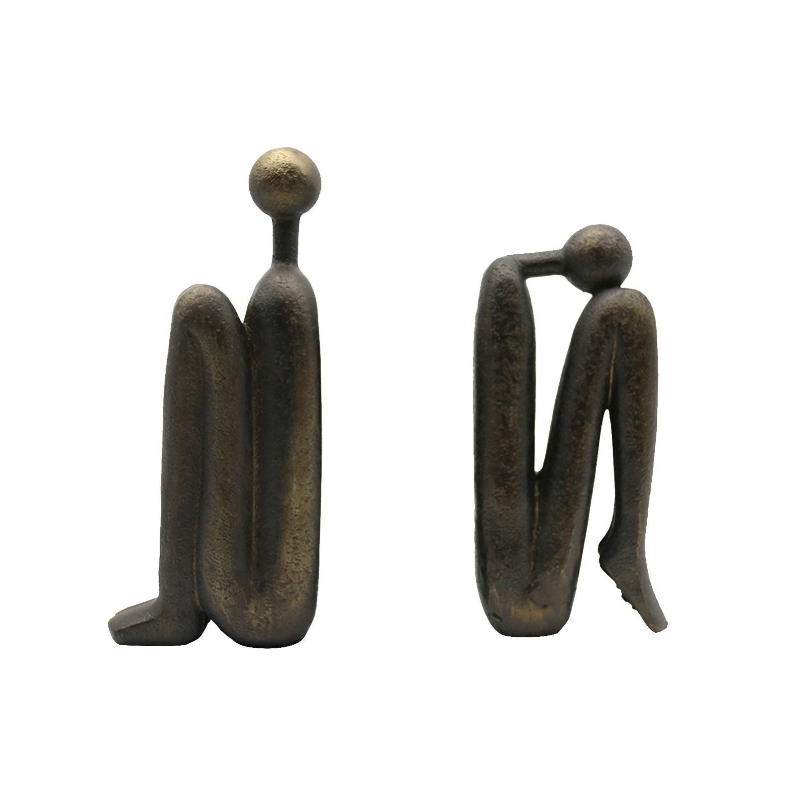 Thinker Bookends Figurine Bookend Sculpture Ornament Living Room Desktop Decorative Bookends Book Stand Nordic Bookends for Shelves