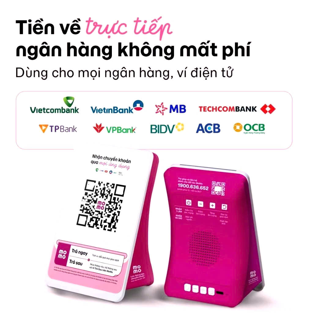Loa Thông Báo Chuyển Khoản MOMO - Kết Nối Wi-Fi/Bluetooth Cao Cấp, Tương Thích Mọi App Ngân Hàng, Nhận Thông Báo Tức Thì, hàng chính hãng