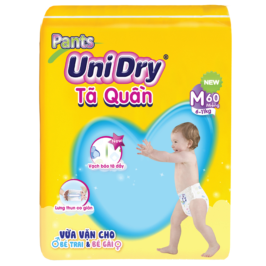 Combo 4 Tã Quần UniDry Gói Cực Đại M60 (60 Miếng)