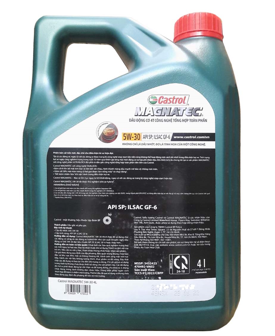 Dầu nhớt cho động cơ ô tô Castrol Magnatec, SAE 5W-30, SP,