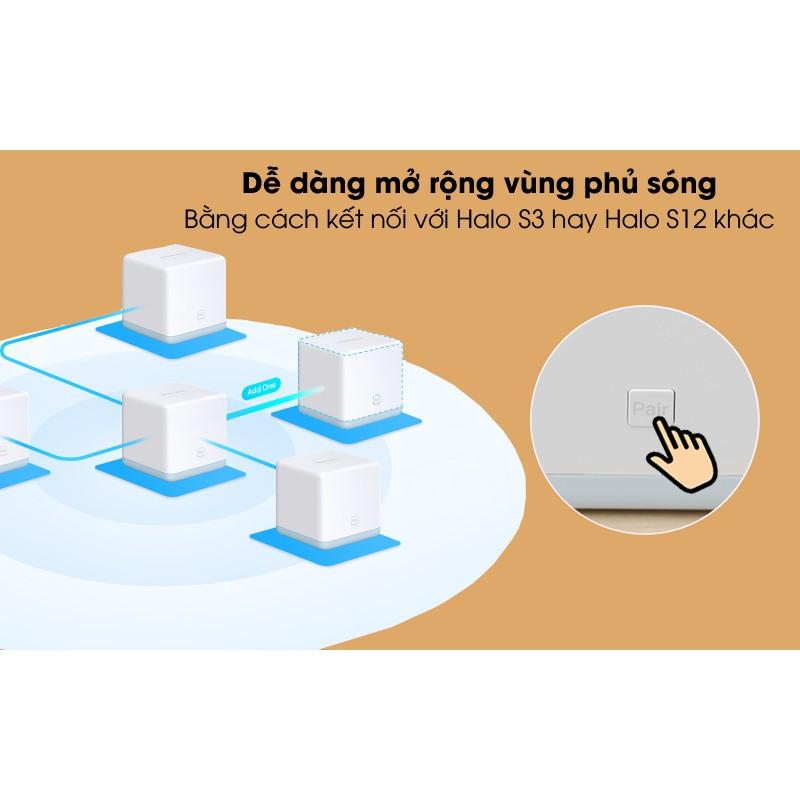 Hệ thống wifi mesh Halo S3 (3-pack) Mercusys cho gia đình cho độ phủ wifi tuyệt vời mesh wifi - Hàng chính hãng