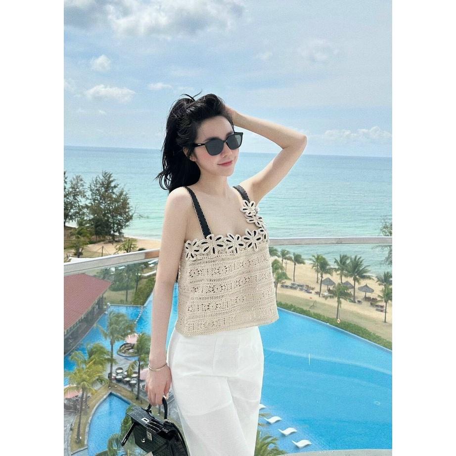 ÁO REN HOA 2 DÂY CROPTOP CỰC XINH