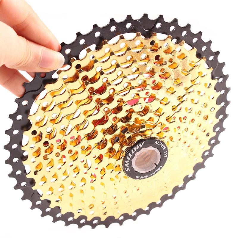 Phong cách mới nhất SMLLOW xe đạp leo núi mới 10 tốc độ 30 tốc độ 11-46T vàng bánh đà xe cassette bánh đà bán hàng trực tiếp