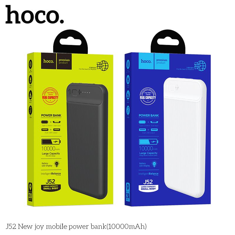 Sạc pin dự Phòng HOCO J52 10.000mAh-Hàng chính hãng - Đen