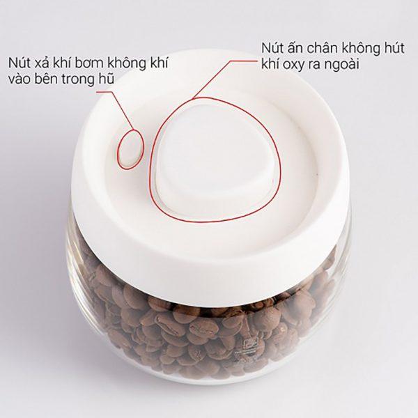 Hũ đựng cà phê/thực phẩm có van hút chân không thủy tinh Cafede Kona (450ml – 750ml – 1150ml) – chính hãng