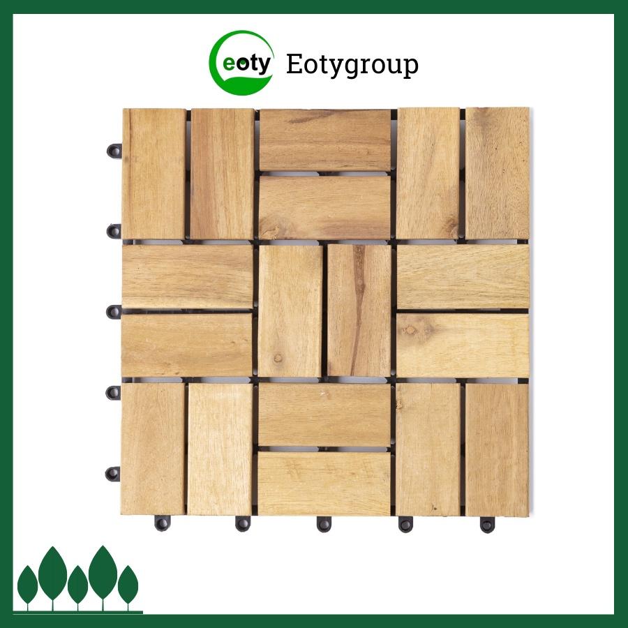 Combo 12 tấm vỉ nhựa sàn gỗ lót ban công, sân vườn, nhà tắm - Vỉ lót sàn Eotygroup 18 nan