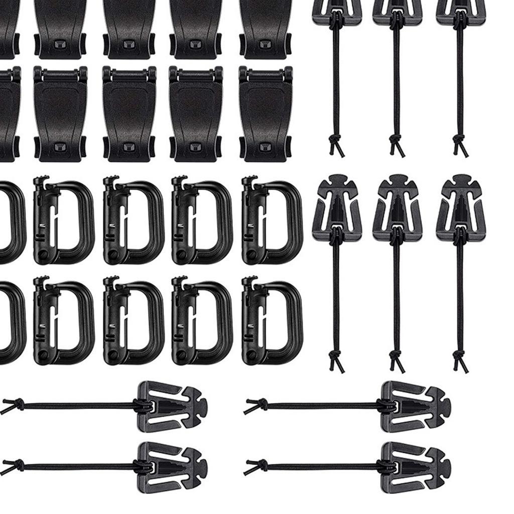 30x Carabiner Clips Hiking Keychain D- Buckle Clasp Hook Keyring Camping