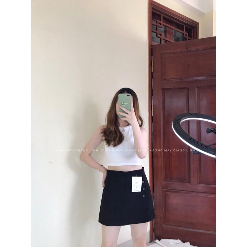 Quần Giả Váy Dáng chữ A Phối Cúc Phong Cách Trẻ Trung - Ảnh Thật️