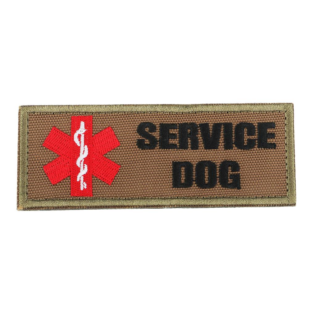 Novelty Service Dog Paramedic Star of Life Emblem Embroidered Fastener Hook Loop Patch