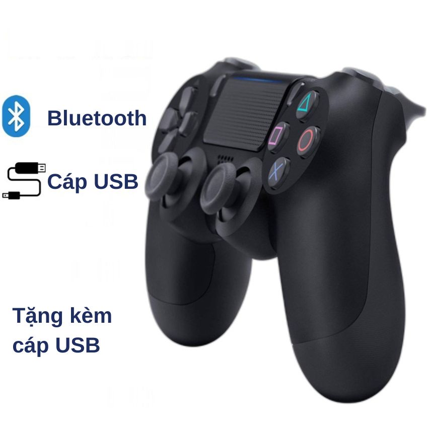 Tay cầm chơi game PS4 không dây Bluetooth - Bộ điều khiển trò chơi không dây PS4 chơi Fifa Online 4 dùng cho nhiều thiết bị TV/laptop/điện thoại tương thích với mọi hệ điều hành