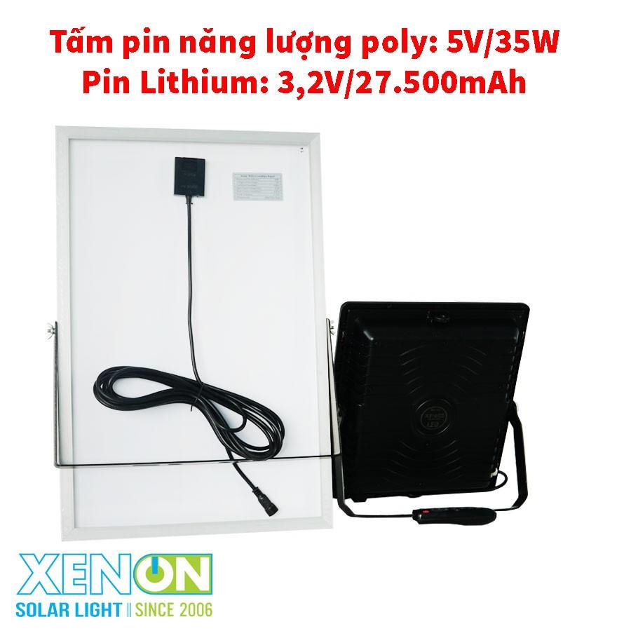 Đèn pha 200W năng lượng mặt trời chính hãng Xenon C-200W, dây dài 5m, ánh sáng trắng, chiếu sáng liên tục trên 14h