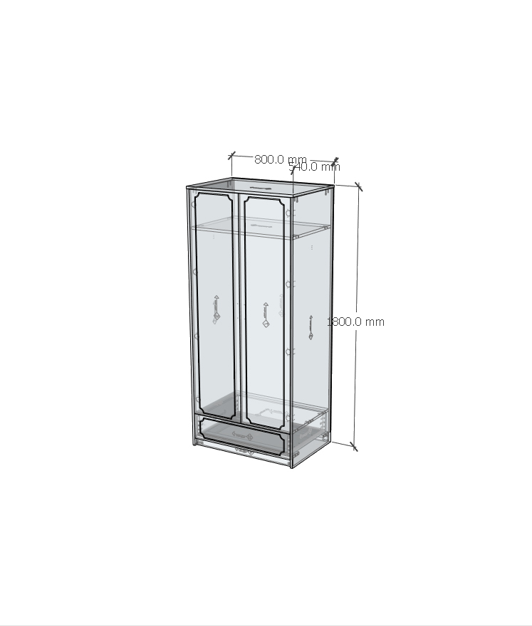 [Happy Home Furniture] NERIS, Tủ quần áo 2 cửa mở - 1 ngăn kéo, 80cm x 54cm x 180cm ( DxRxC), TCM_149