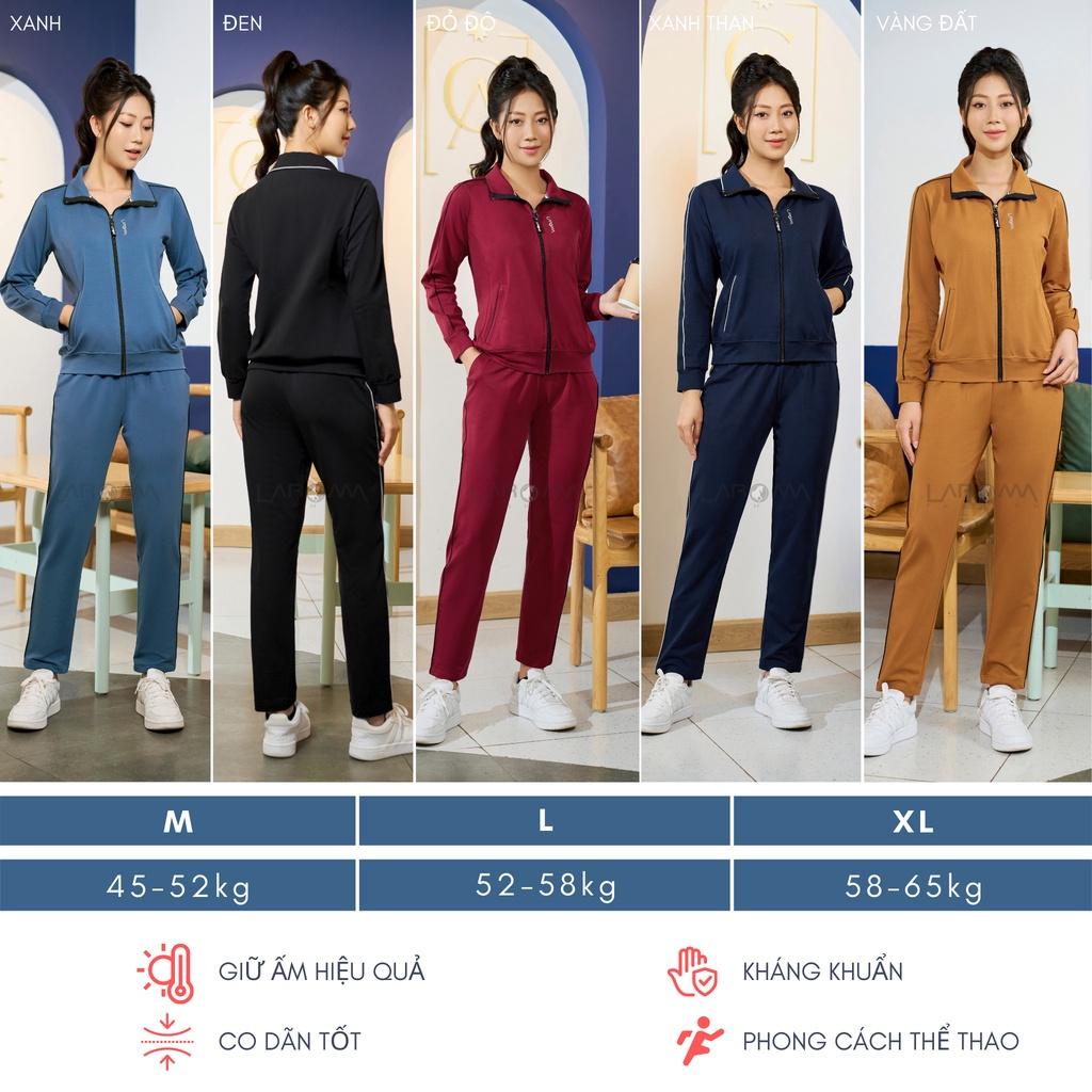 Bộ nỉ nữ khóa trơn Laroma