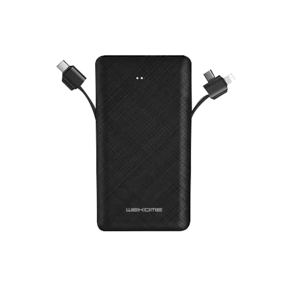 Sạc Dự Phòng 10000mAh WK WP-139 tích hợp 3 đầu cáp sạc Lightning, Type C, Micro USB - Hàng chính hãng