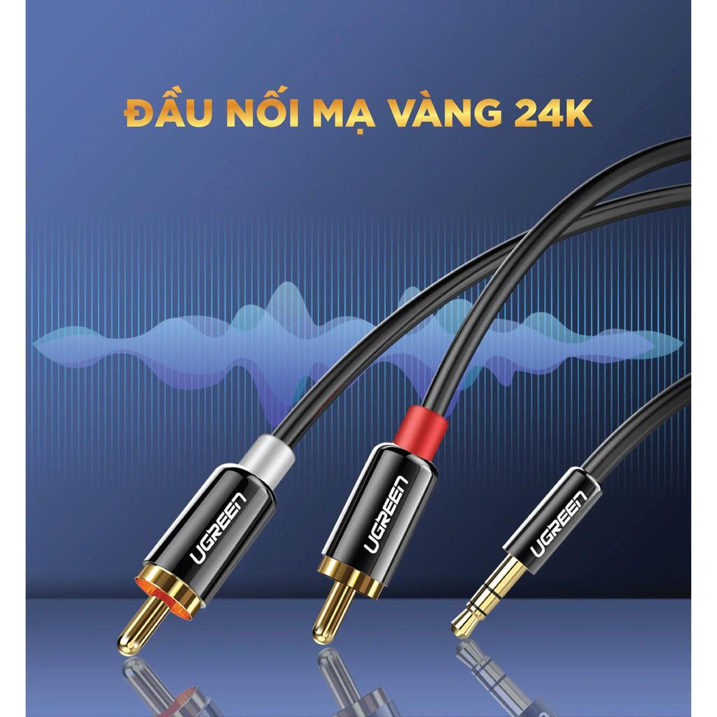 Dây Audio 3.5mm ra 2 đầu RCA UGREEN AV116 - Hàng chính hãng