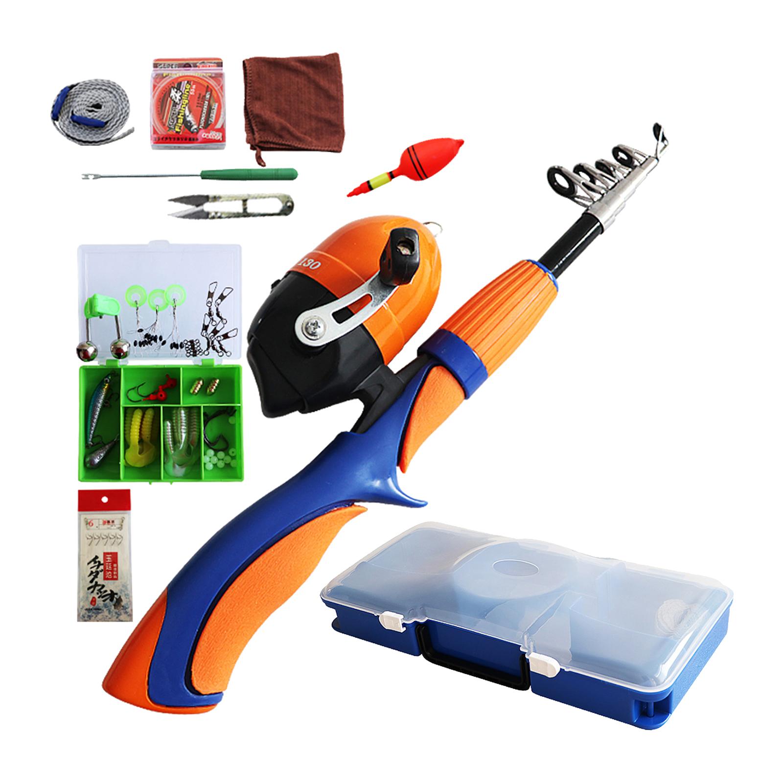 Kids Fishing Pole, Portable Telescopic Fishing Rod and Reel Combo Kit with Spincast Fishing Reel for Boys Girls Youth