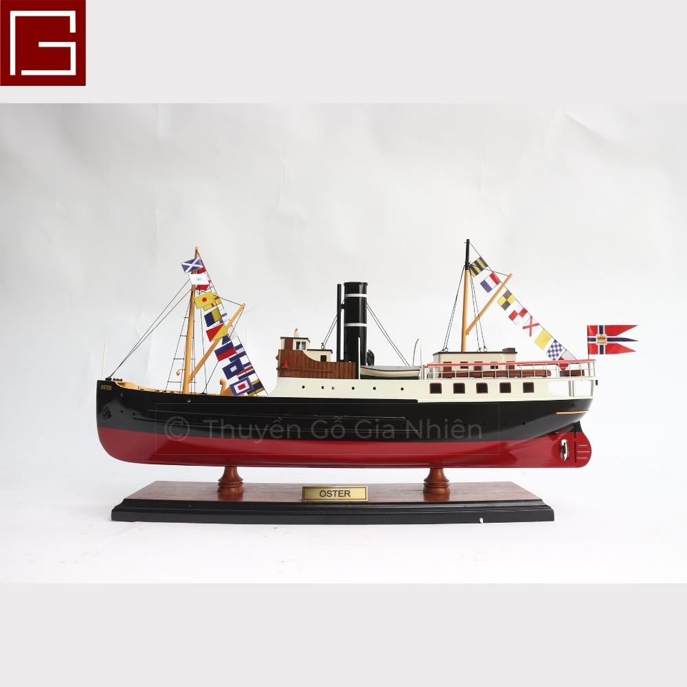 Mô Hình Thuyền Gỗ Trang Trí Phong Thủy Dạng Thuyền Du Lịch OSTER With Signal Flags Chính Hãng, Hàng Xuất Khẩu Chất Lượng Cao