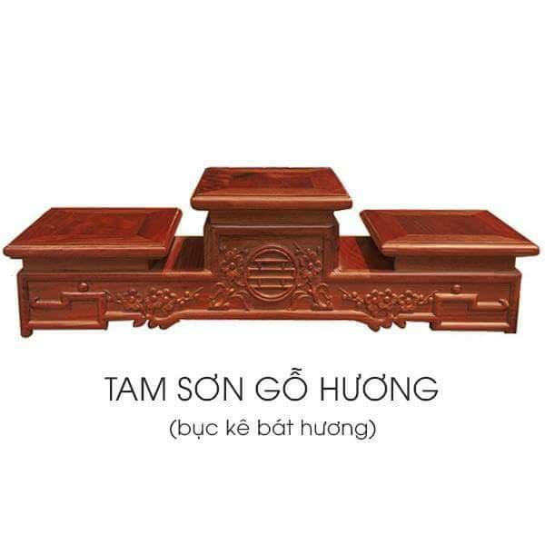 Tam Sơn -Tam cấp Gỗ Hương mặt 20cm dài 63 cm