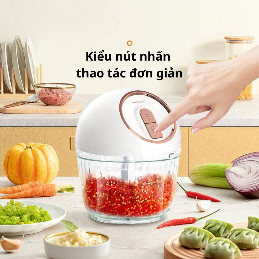 Máy xay thịt đa năng SOKANY SK-7036 công suất cao 750W, cối thủy tinh cao cấp xay nhuyễn mọi thực phẩm - HÀNG CHÍNH HÃNG - DELIYA