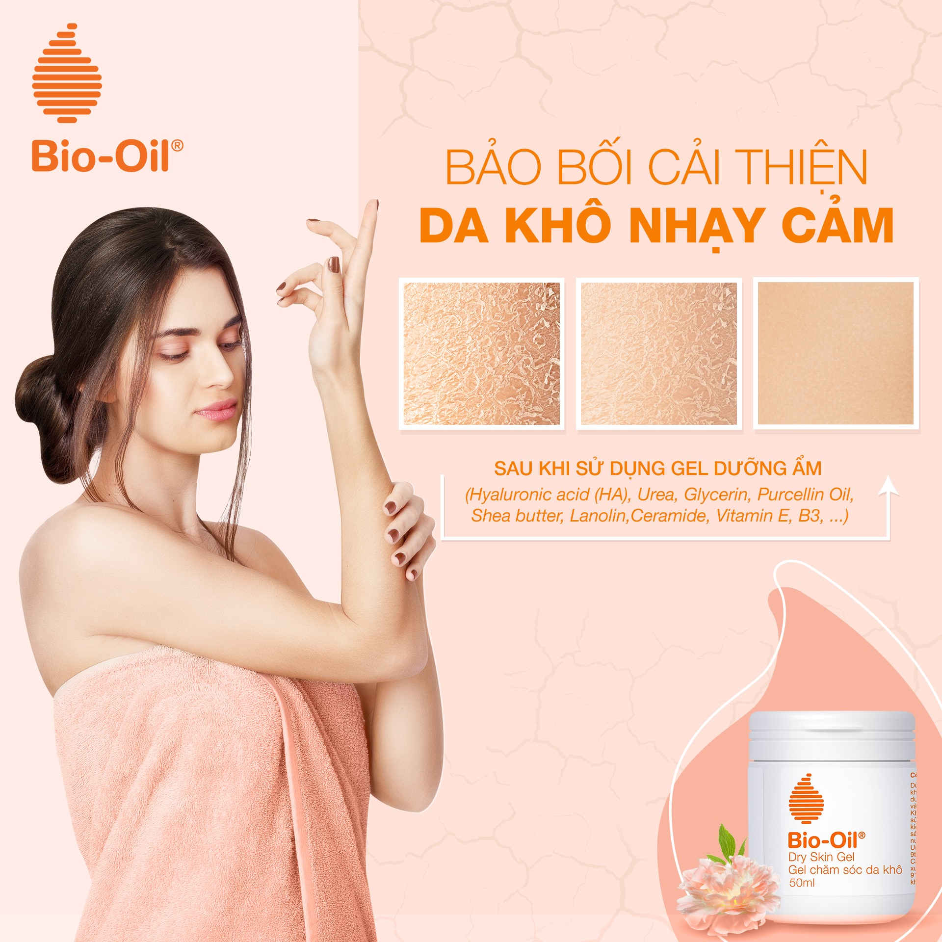 Gel chăm sóc da chuyên biệt dành cho da khô - BIO-OIL DRY SKIN GEL (lọ 50ml)