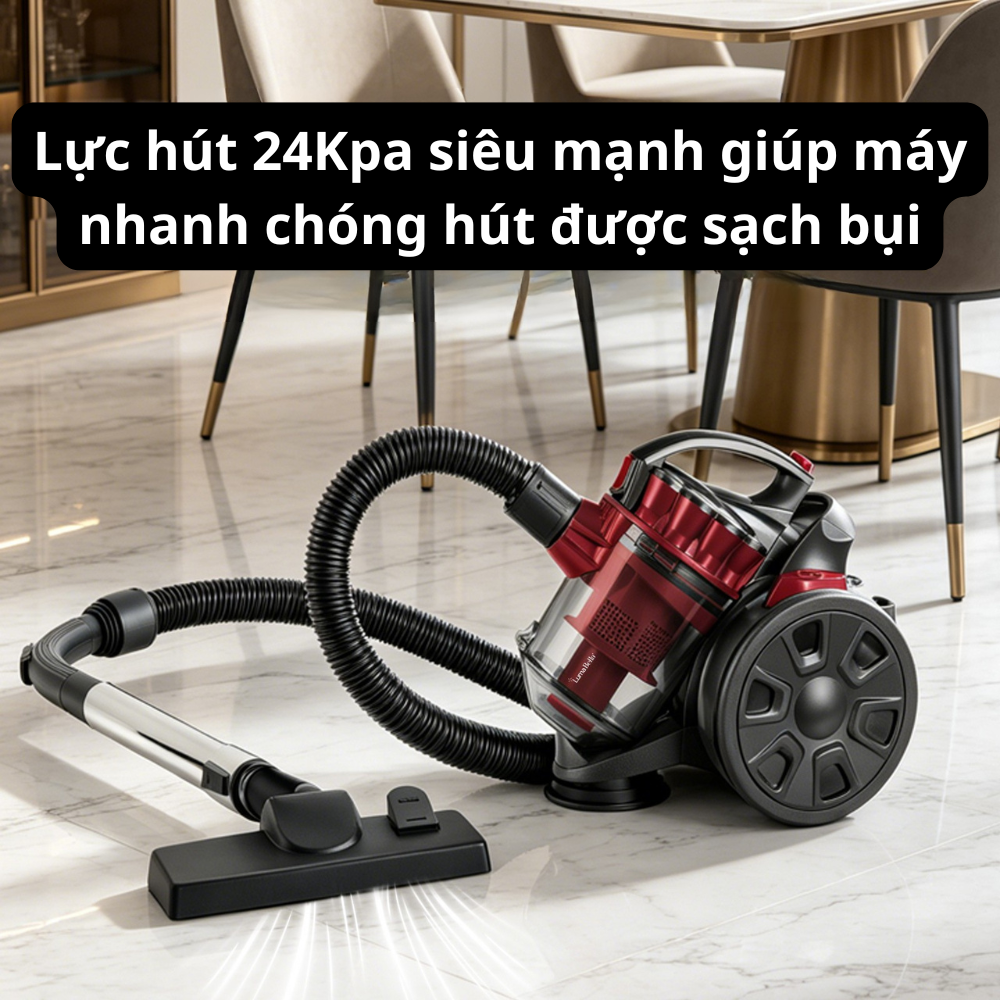Máy hút bụi gia đình cầm tay CÓ DÂY Lumabella LB-63019 công suất cực cao 2600W hút bụi gia đình, ô tô, sofa, dễ vệ sinh - HÀNG CHÍNH HÃNG