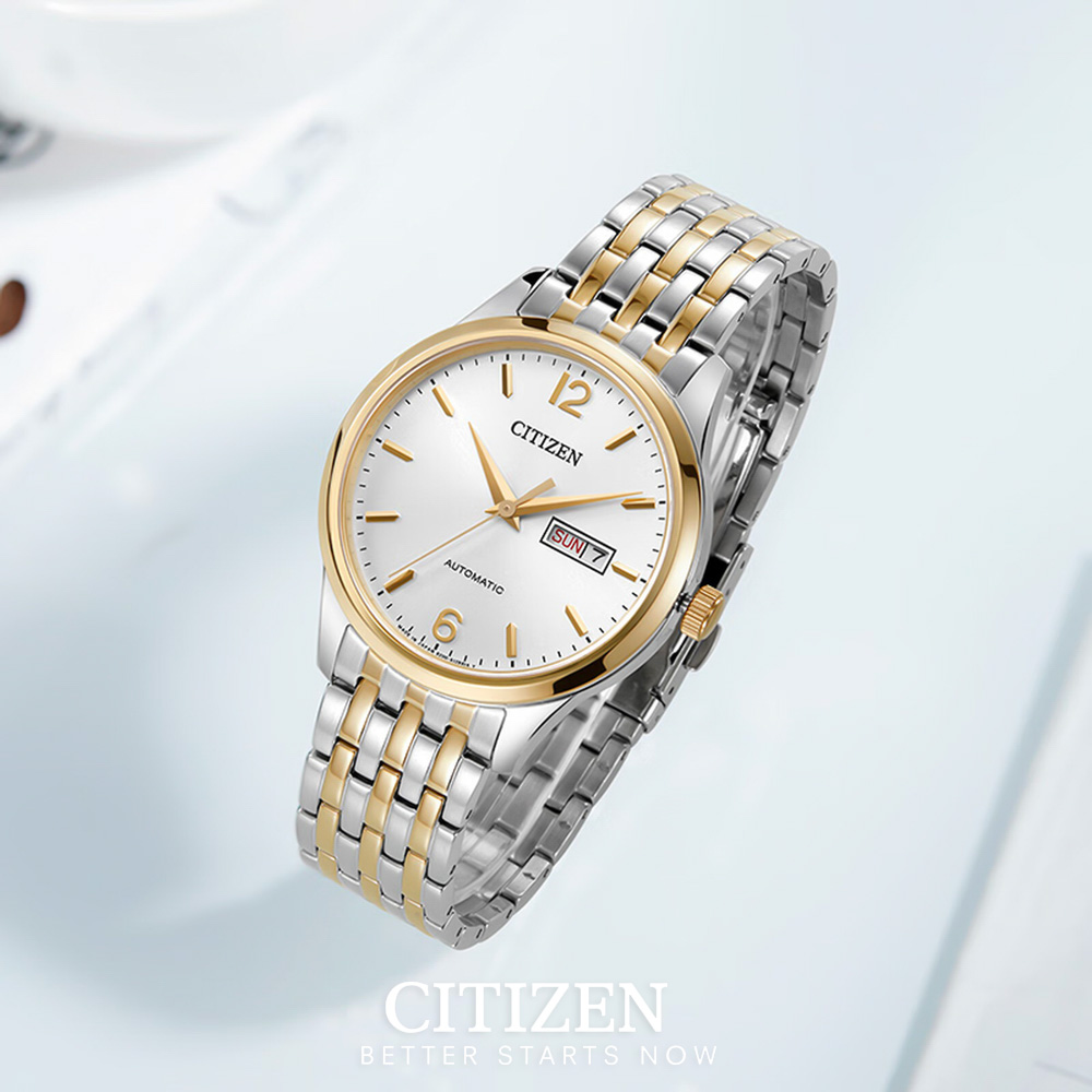 Đồng Hồ Nam Citizen Dây Thép Không Gỉ NH7504-52A - Mặt Trắng (Sapphire)