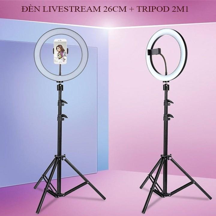 Bộ Giá Đỡ Điện Thoại Livestream Có Đèn Led 26cm - Chiều cao 2 mét 1