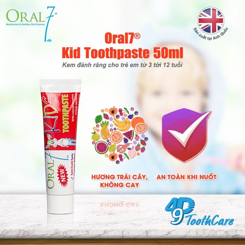 Kem Đánh Răng Trẻ Em Oral7 Dành Cho Trẻ Em Từ 3-12 Tuổi Oral7-Oralmart