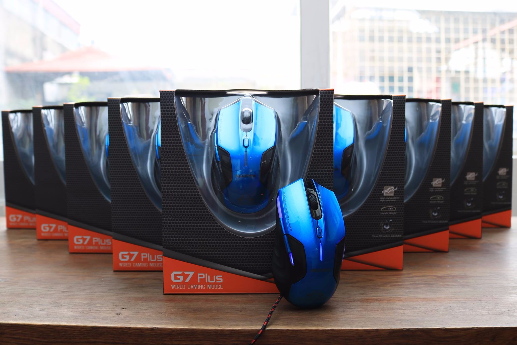 Chuột Dây Quang Gaming NEWMEN G7 Plus (Xanh) Cao cấp - Hàng Chính Hãng