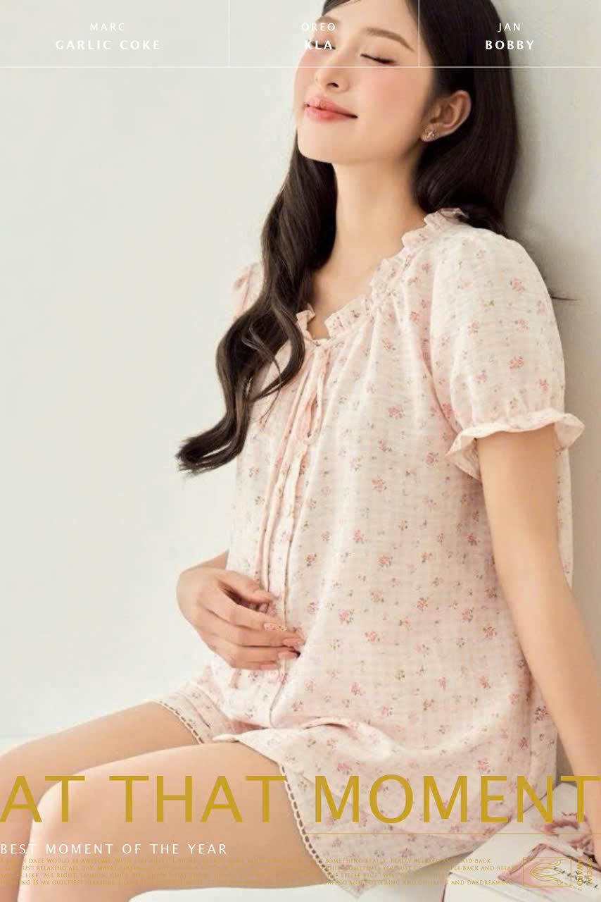 Bộ Đồ Bầu Đùi Chất Đũi Mát Mặc Hè Cho Mẹ Sau Sinh