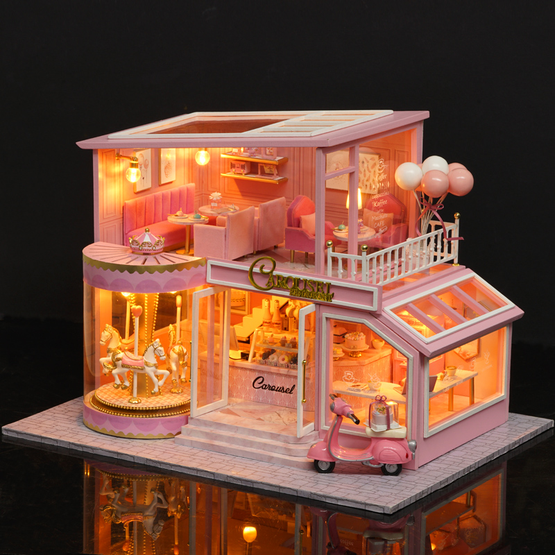 Mô hình nhà DIY Doll House ChildHood Memory Kèm Hộp nhạc và Mica Chống bụi