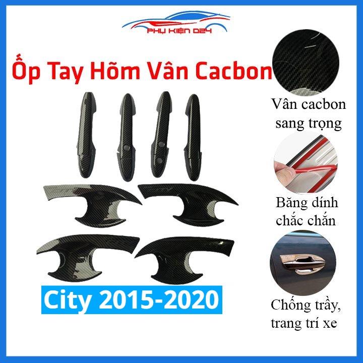 Ốp tay hõm City 2015-2016-2017-2018-2019-2020 vân cacbon, mạ crom chống trầy bảo vệ cửa xe ô tô