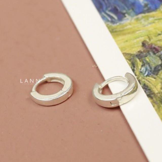 Khuyên vòng tròn trơn chốt gài S925 LANN