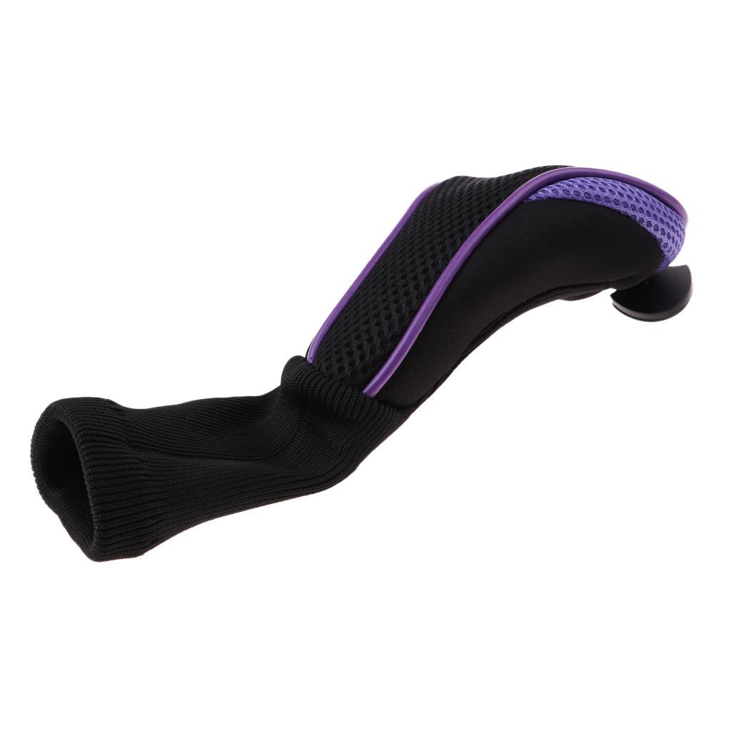 3pcs Long Neck Golf Club Head Cover Wood Headcover for Women Black